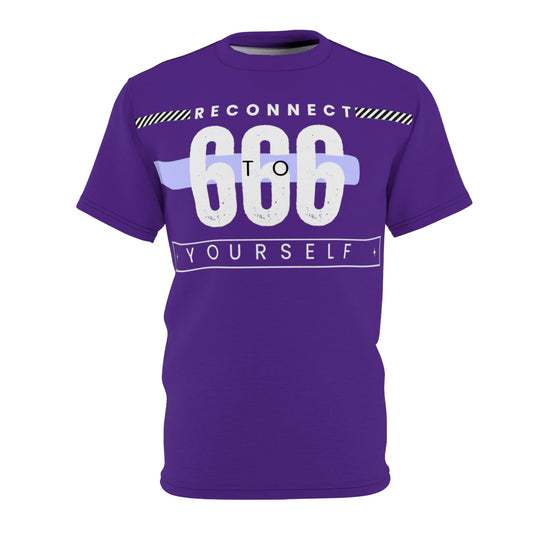 "666 Reconnect with yourself" Unisex Cut & Sew Tee (AOP)